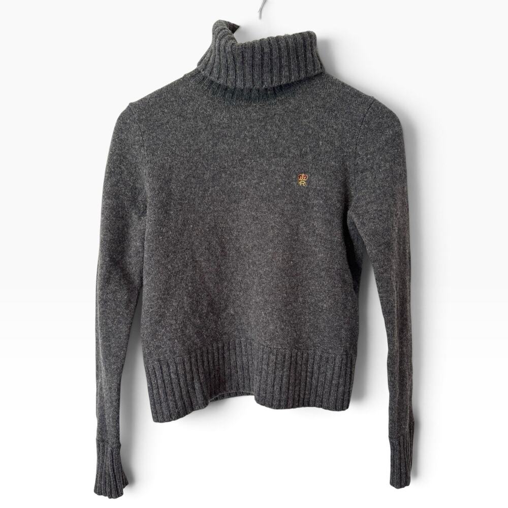 Ralph Ralph Lauren Vintage 100% LambsWool Knit Turtleneck Sweater Crest Medium